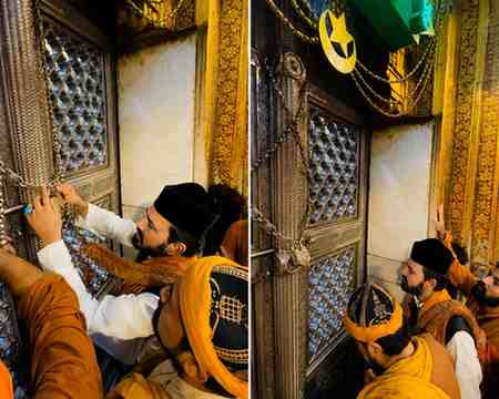 Khwaja garib nawaz khadim guiding devotees at Ajmer Sharif